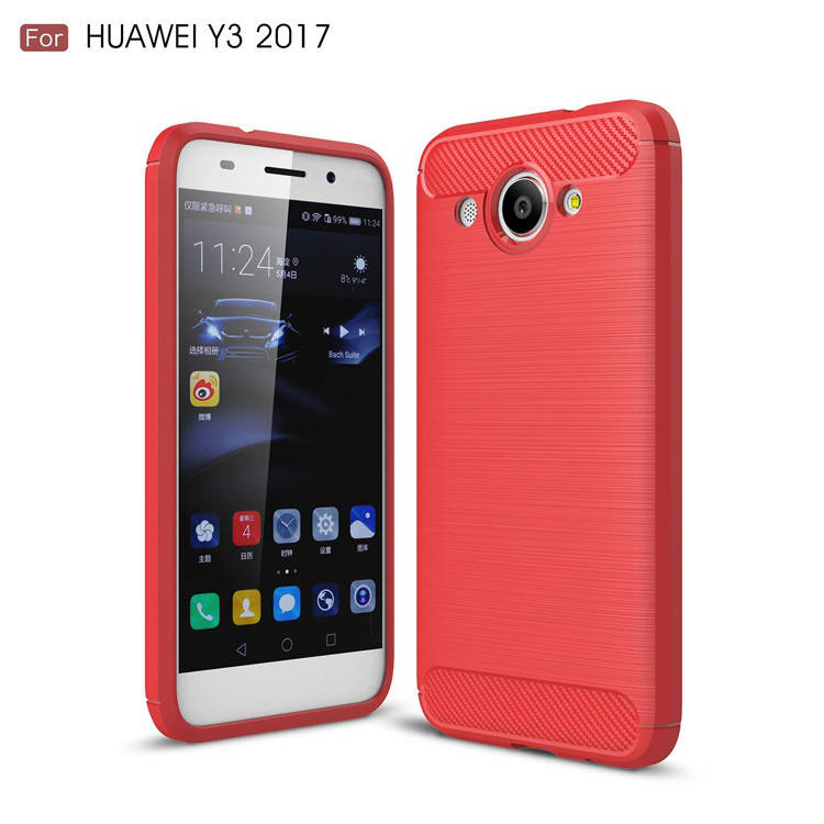 

Противоударный чехол для Huawei Y3 2017, карбон, Красный