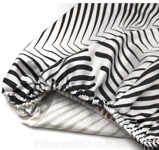 

Простынь на резинке 180х200х18 из сатина "Нежный лист", Бежевый