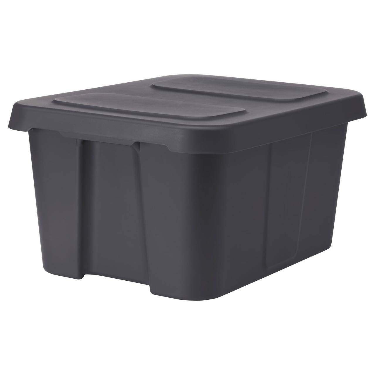 

IKEA KLAMTARE (702.923.64) Контейнер с крышкой, внутри/снаружи, темно-серый