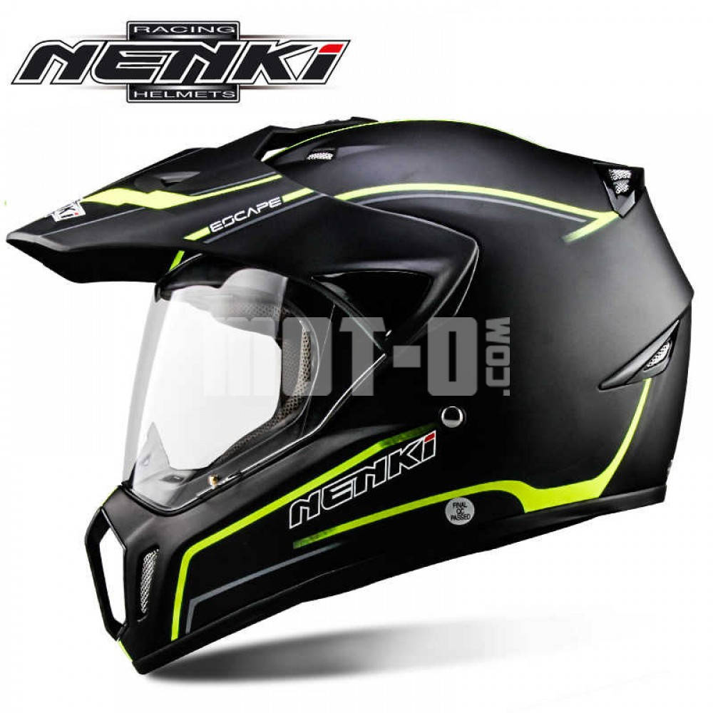 

Шлем (мотард) NENKI MX-310 MATT BLACK YELLOW