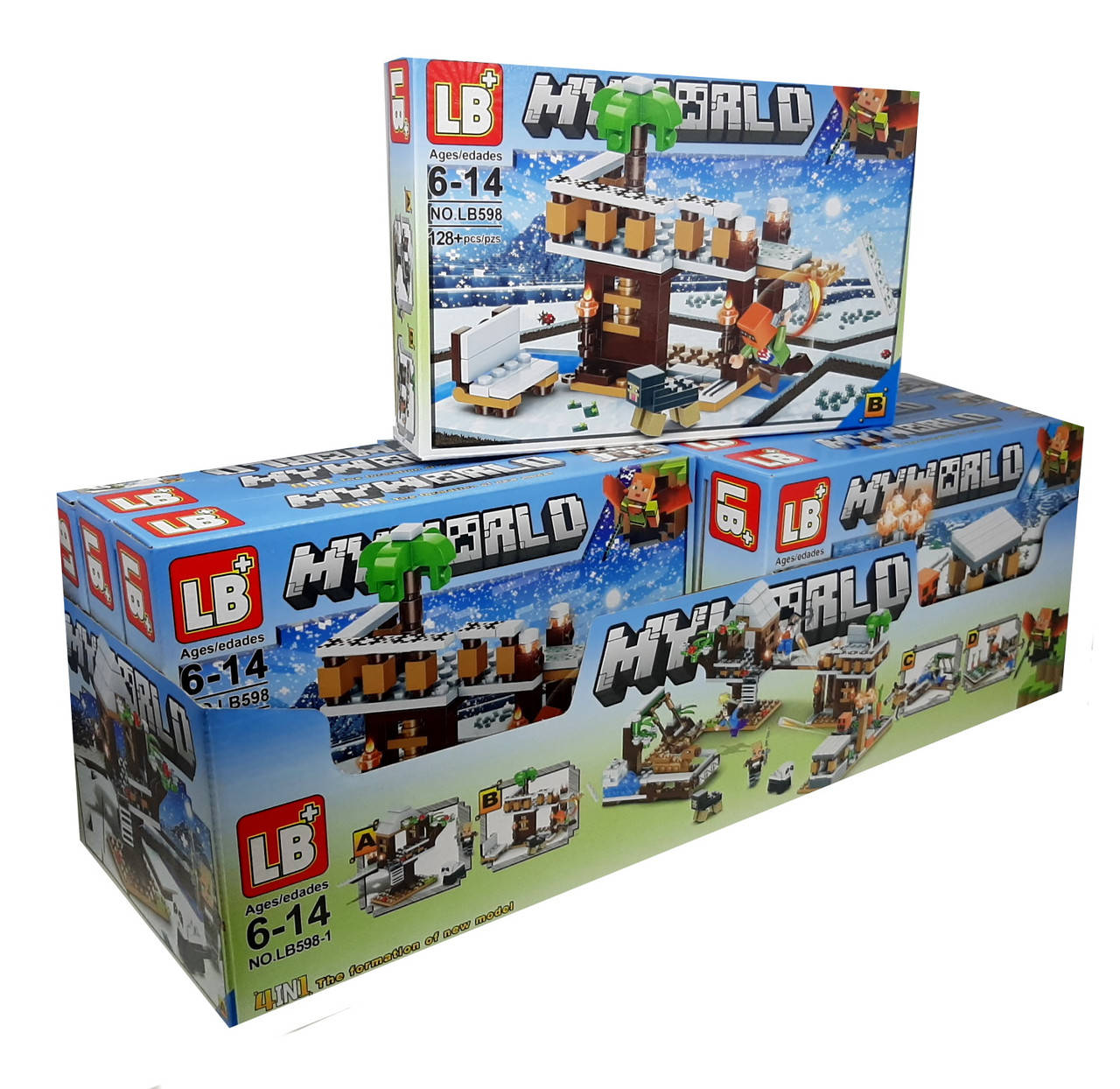 

Конструктор Minecraft , ЦЕНА ЗА 1ШТ, 4 вида, 127-136дет., в кор. 24*16*4см