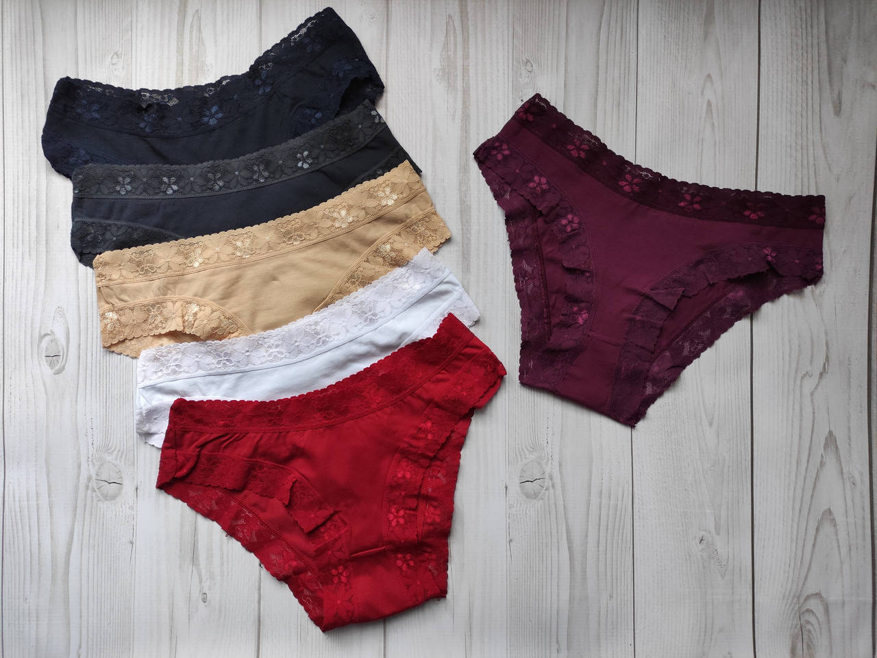 

Женские хлопковые трусы с кружевом Турция ER DO, Разные цвета