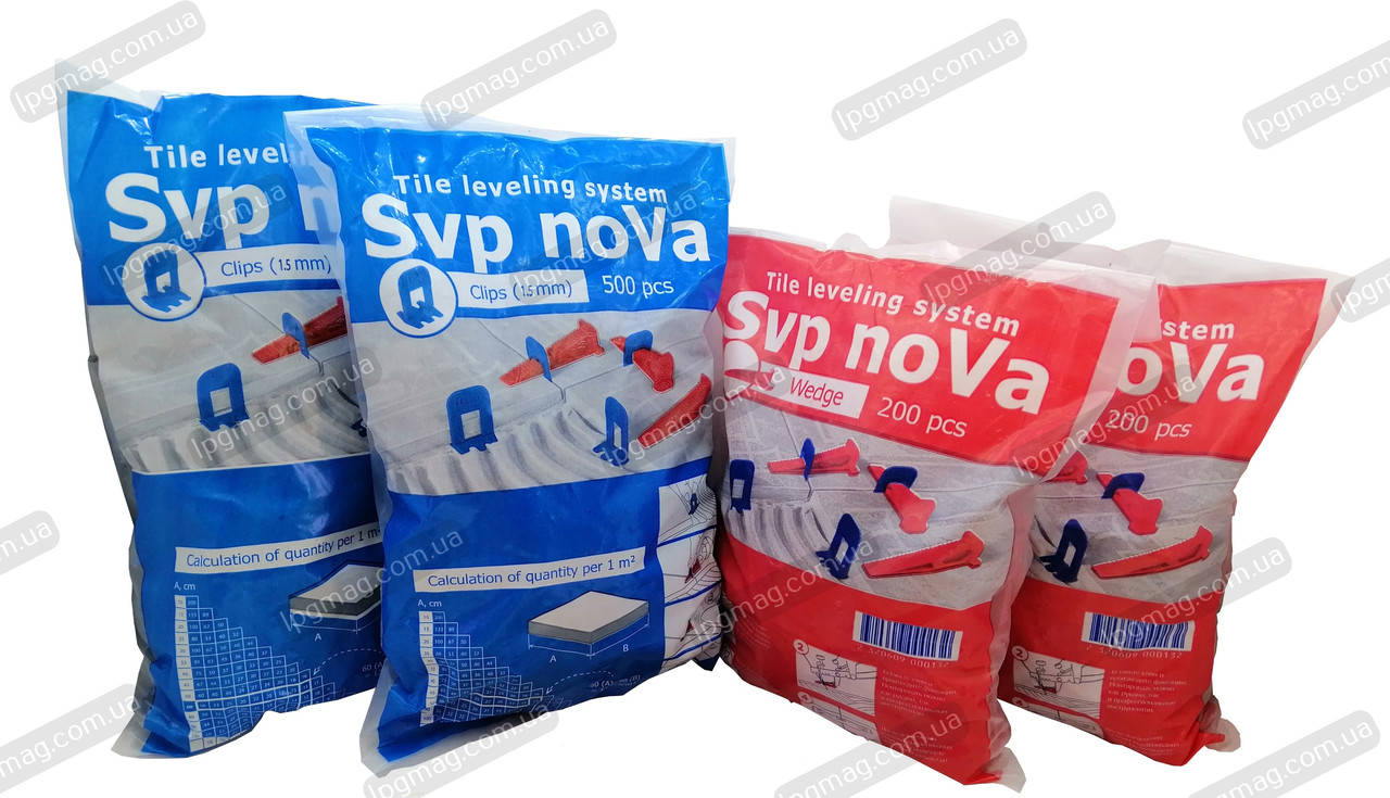 

СВП Нова 1.5 мм Комплект 1000 основ + 400 клина /Система выравнивания плитки Nova