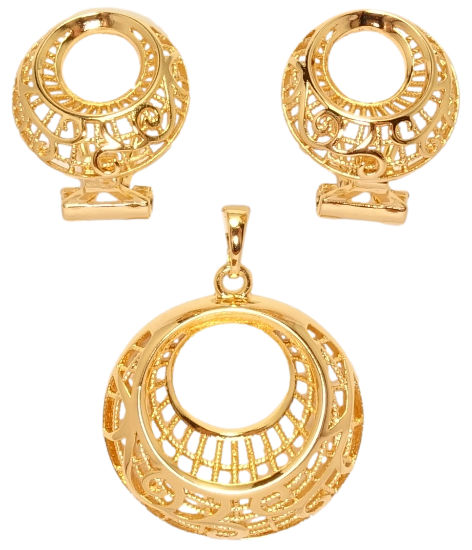 

Набор Xuping Позолота 18K Серьги Кулон "Пектораль"