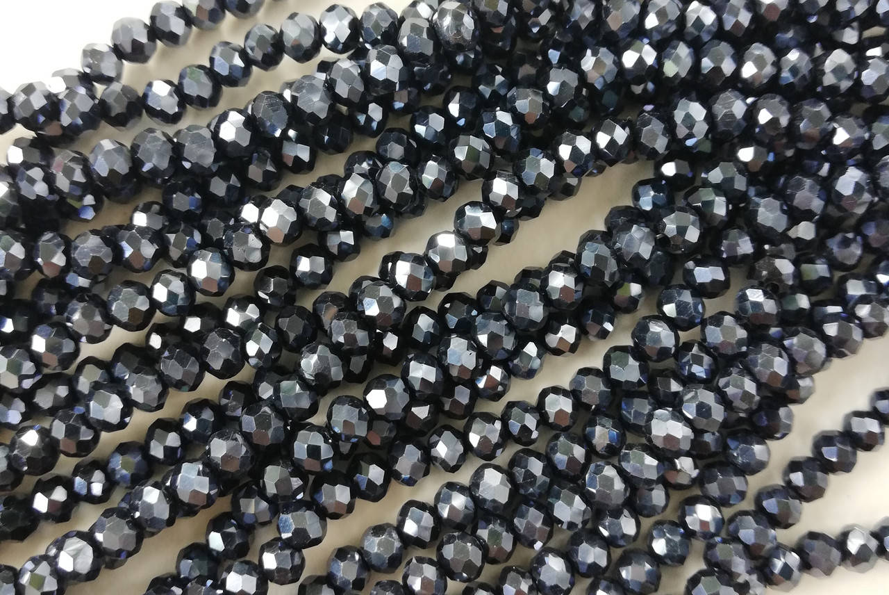 

Ронделі 4*3 мм (Rondeli) ≈130 шт. Гематитовий