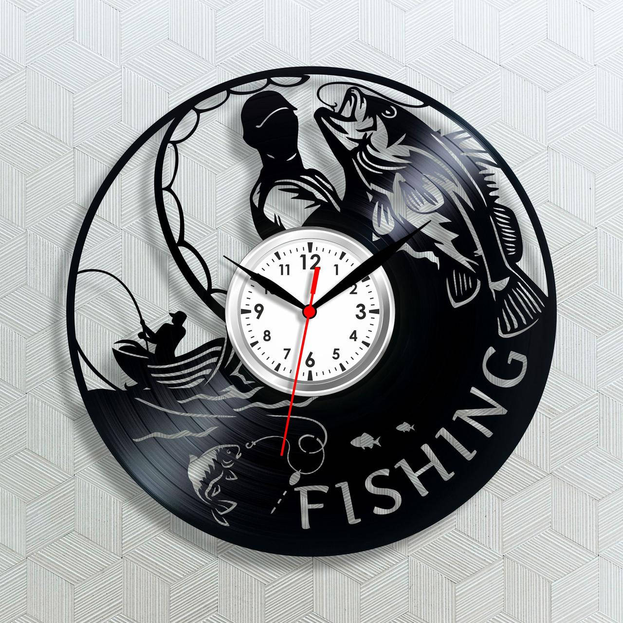 

Рыбалка часы Подарок рыбалке Рыбаку мужчине Fishing часы Настенные часы Часы в гараж Стрелочные часы 30 см