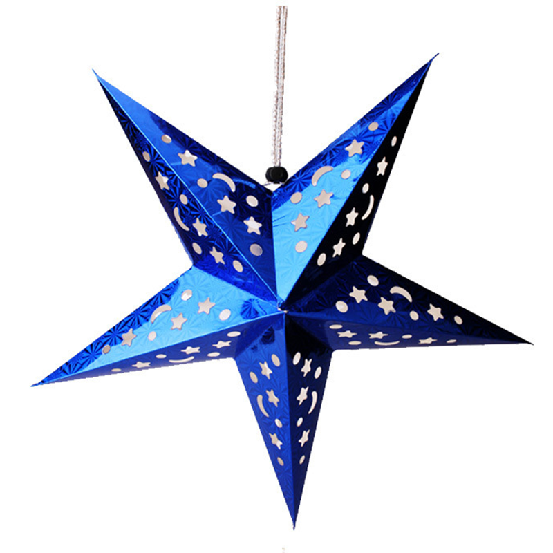 

Звезды объемные для новогоднего декора 50 см., синяя