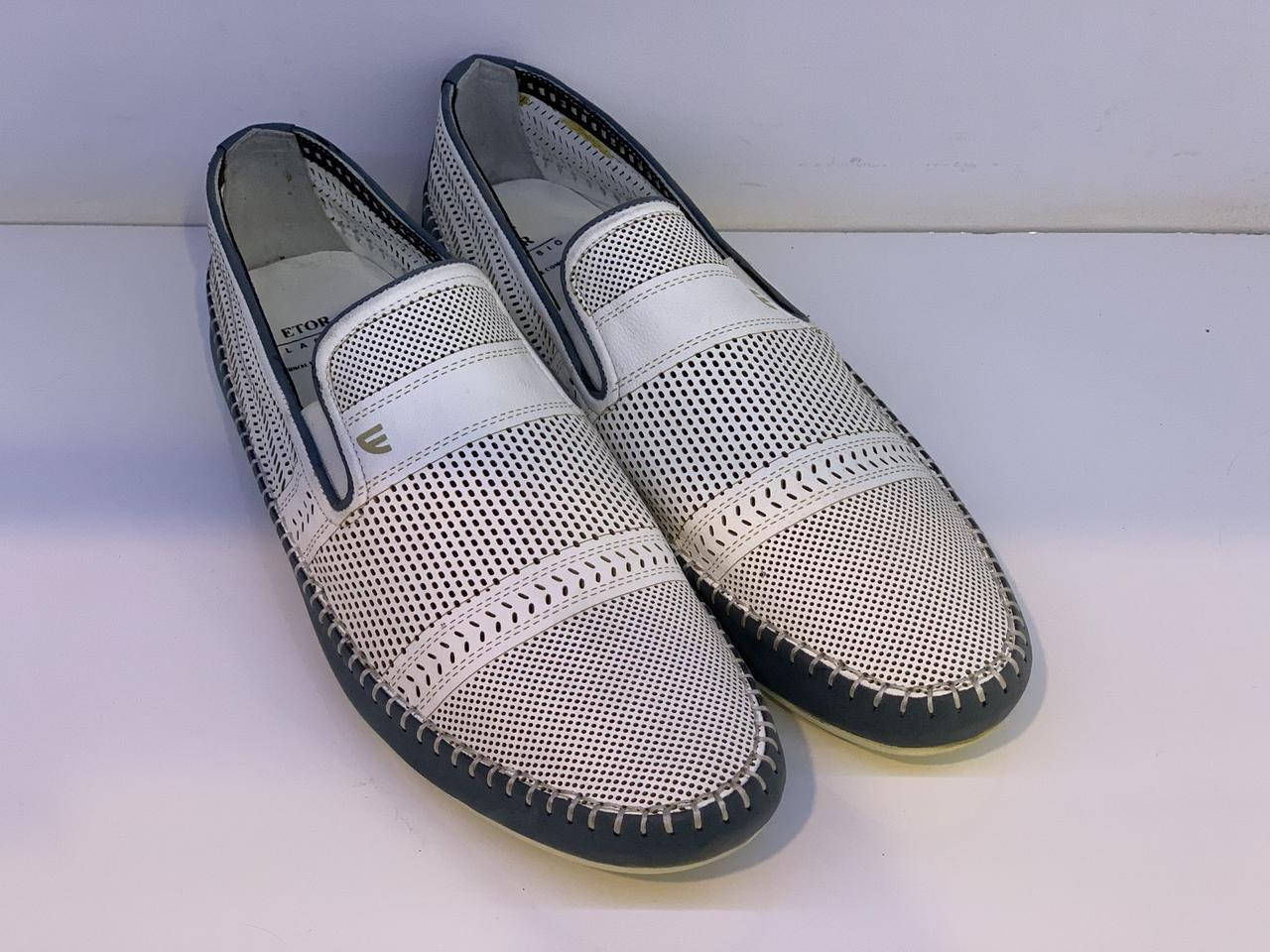 

Мокасини Etor 10496-7016 блакитний+бiлий