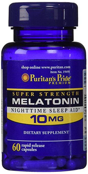 

Мелатонин, Melatonin, Puritan's Pride, 10 мг, 60 капсул