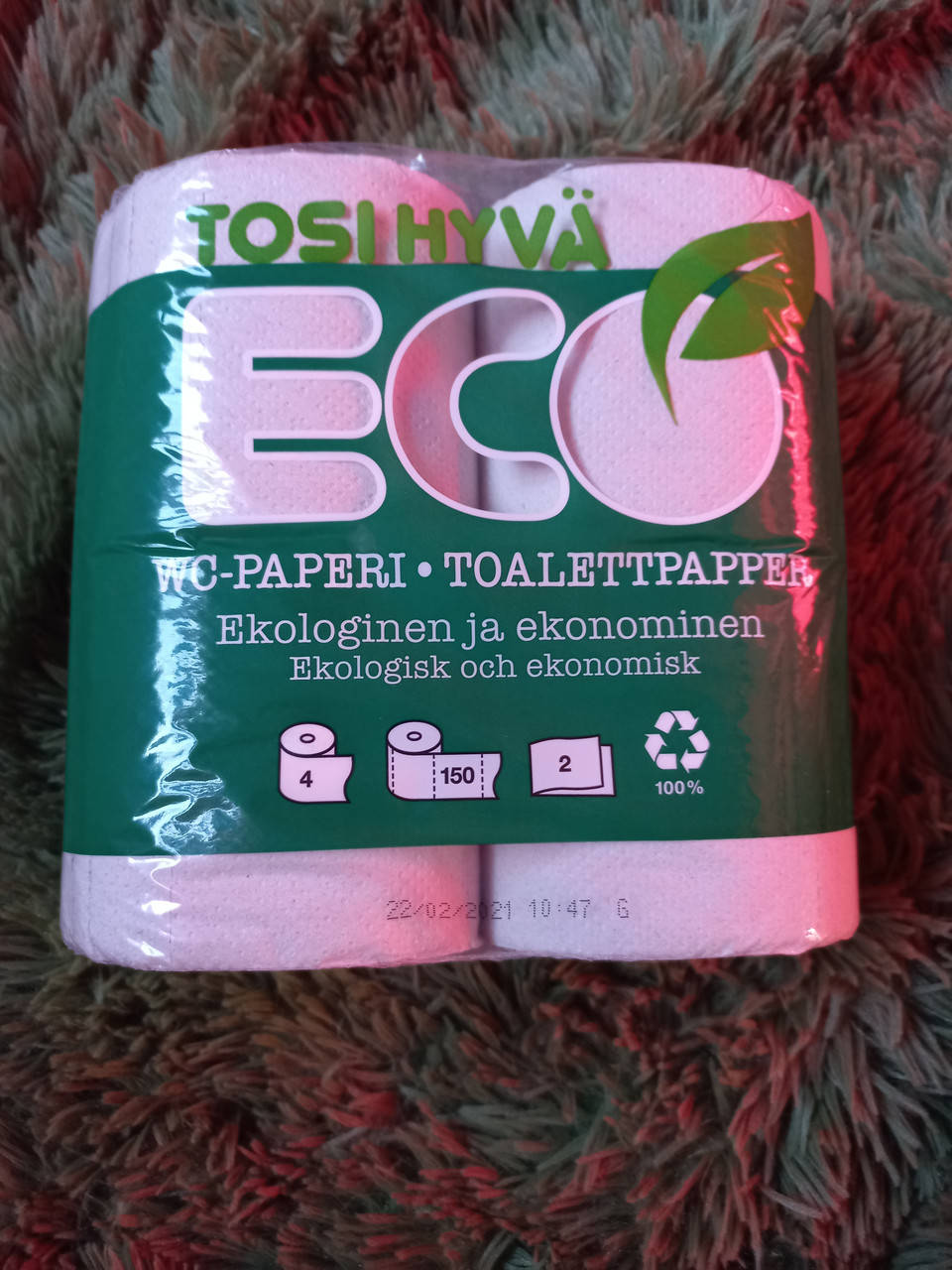 

Туалетний папір сірий 1упаковка 4шт.ECO TOSIHYVA, Серый