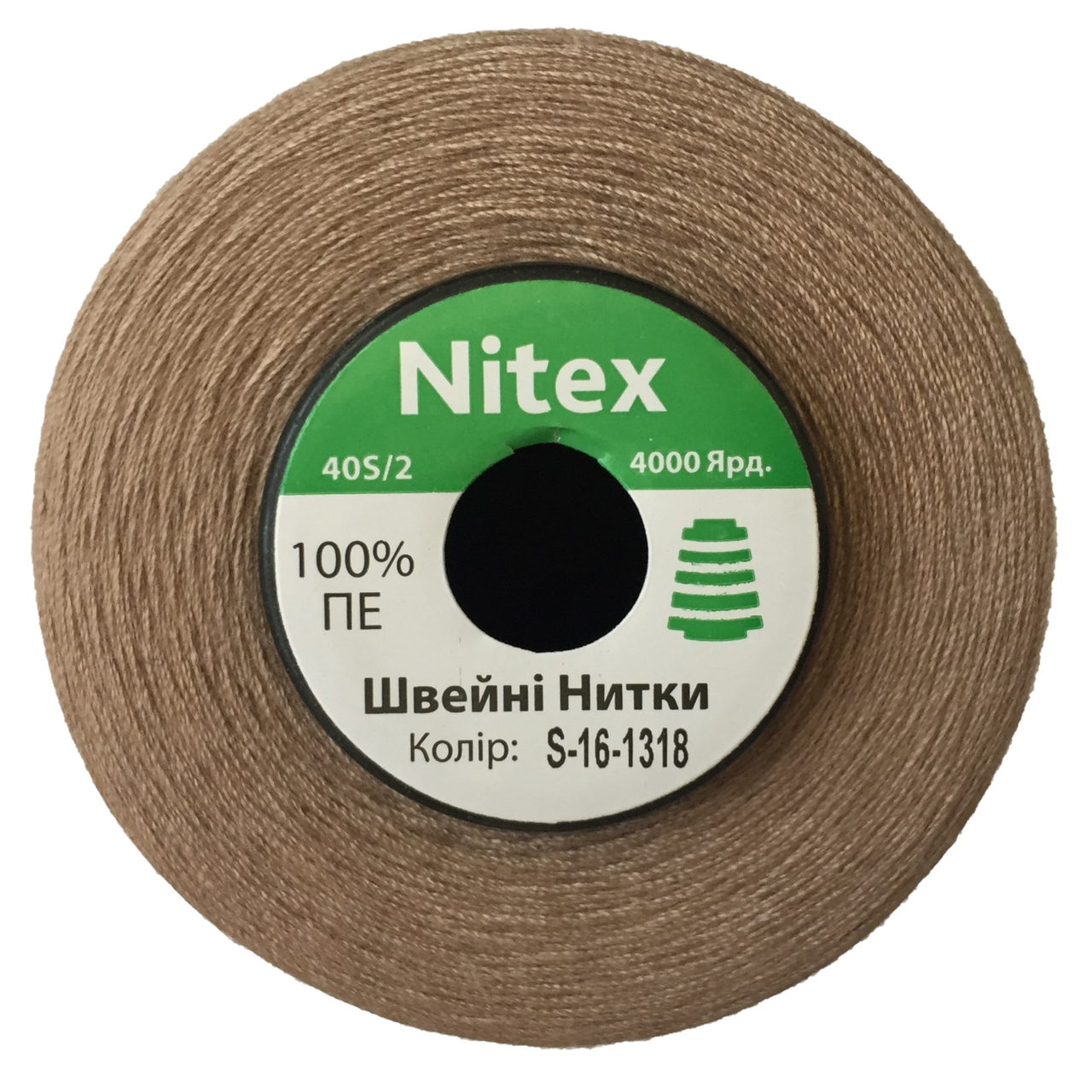 

Нить швейная 100% PE 40/2 цв S-16-1318 бежевый светлый (боб 4000ярдов), Серый