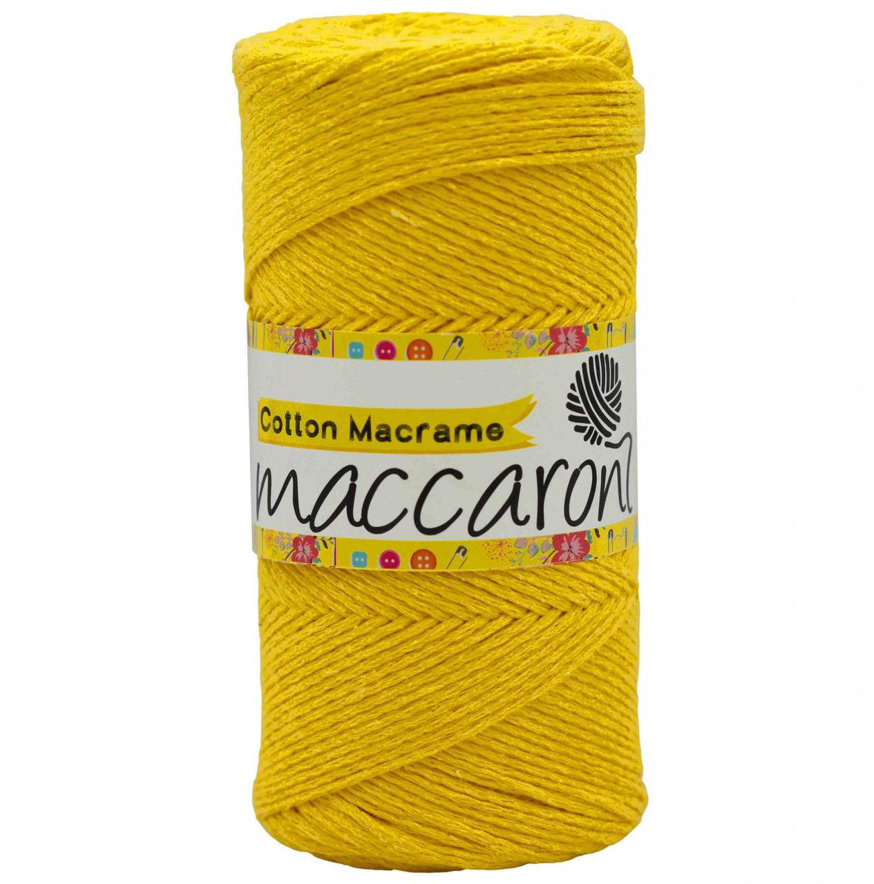 

Эко хлопковый шнур Cotton Macrame Maccaroni 2,5 мм, желтый