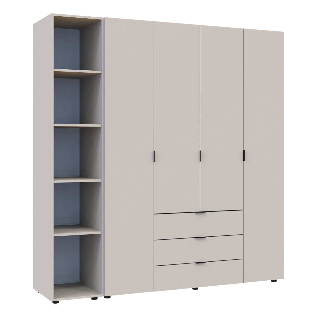 Розпашна Шафа для одягу Doros Гелар з Етажеркой Кашемір 4 ДСП 193.2х49.5х203.4 (80737647) 6