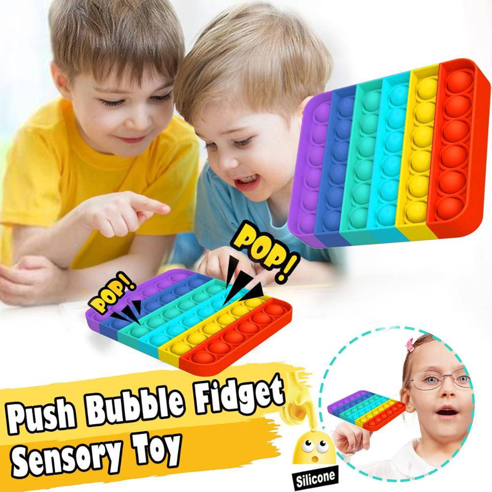 

Сенсорная игрушка антистресс Push Pop Bubble Rainbow Радуга 1 шт.