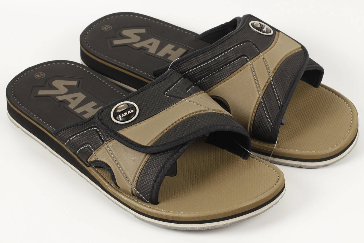

Шлепанцы мужские на липучке черные Sahab SH19-004M Сахаб Размеры 13/43 15/45, Черный