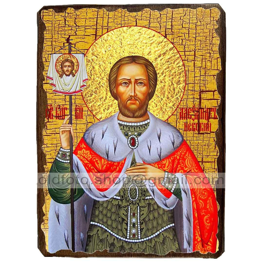

Икона Александр Невский Святой Благоверный Князь ,икона на дереве 130х170 мм