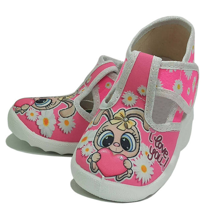 

Текстильные тапочки капчики капці для садика сменки Waldi Валди для девочки Даша Ромашки розовые.Размеры 21-27 22-14см, Розовый