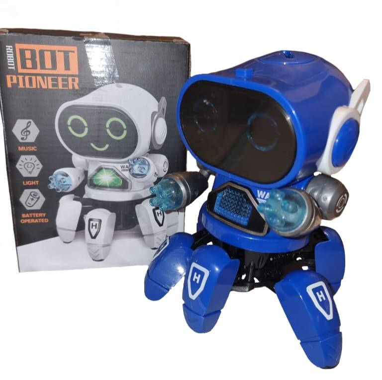 

Танцующий робот Bot Robot pioneer, интерактивный робот на шести ногах светящийся Синий