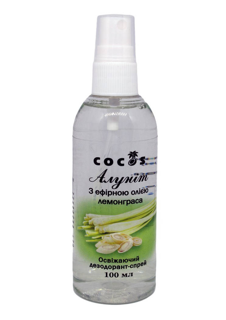 

Алунит спрей с эфирным маслом Лемонграсса 100 мл, натуральные дезодоранты, ТМ Cocos
