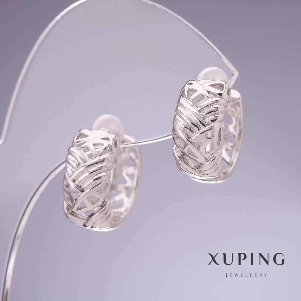 

Серьги Xuping 17х7мм родий