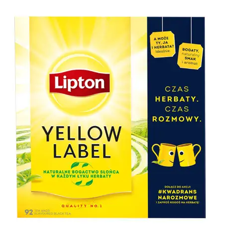 

Чай чорний в пакетах. Lipton Yellow Label 92 пак.