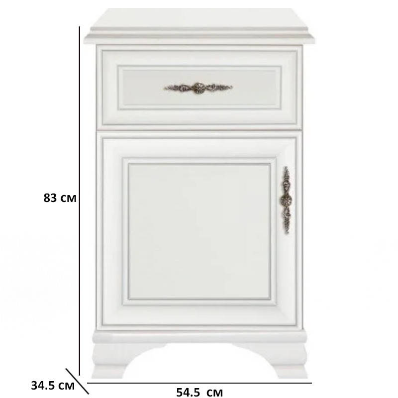 

Тумба с ящиком и дверцей Кентуки KOM1D1S L/P 55х83х35см цвета белый альпийский БРВ-Украина