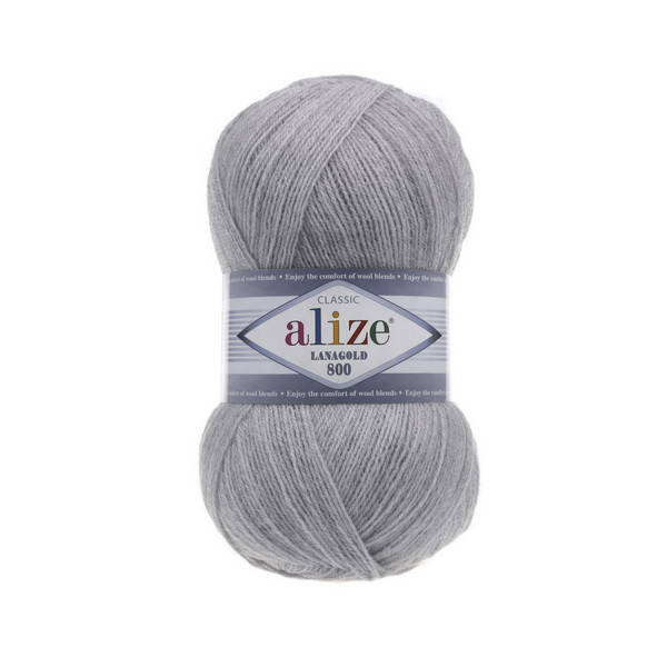 

684 Пряжа Alize Lanagold 800 пепельный меланж