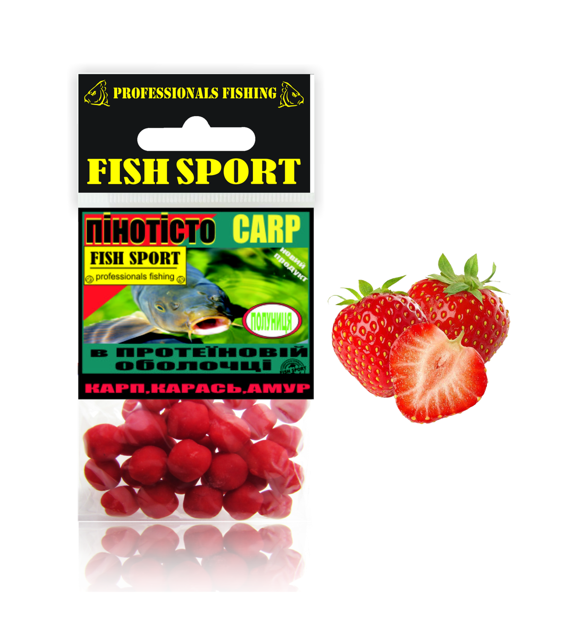 

Пенотесто CARP (КЛУБНИКА) в протеиновой оболочке, Красный