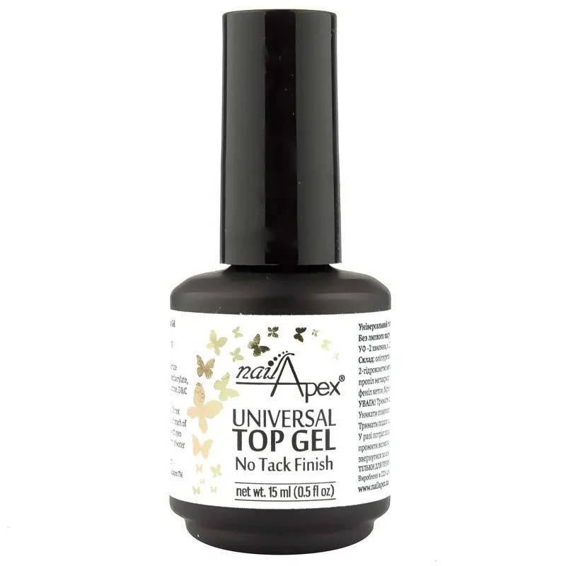 

Nailapex Universal Top Gel No Tack Finish - топ универсальный без липкого слоя, 15 мл