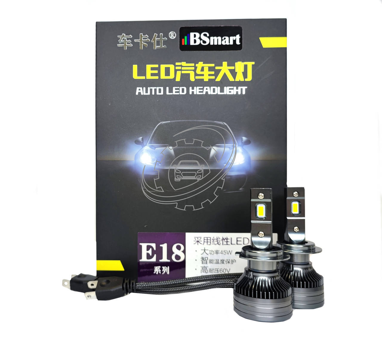 

Автолампы LED BSmart E18 диод CSP H7 10000Лм 80Вт 6000K 12В Canbus