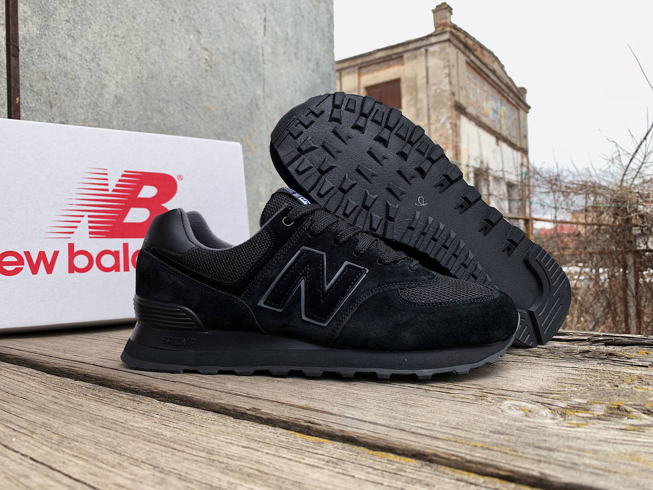 

Мужские кроссовки New Balance 574 All Black черные, Черный