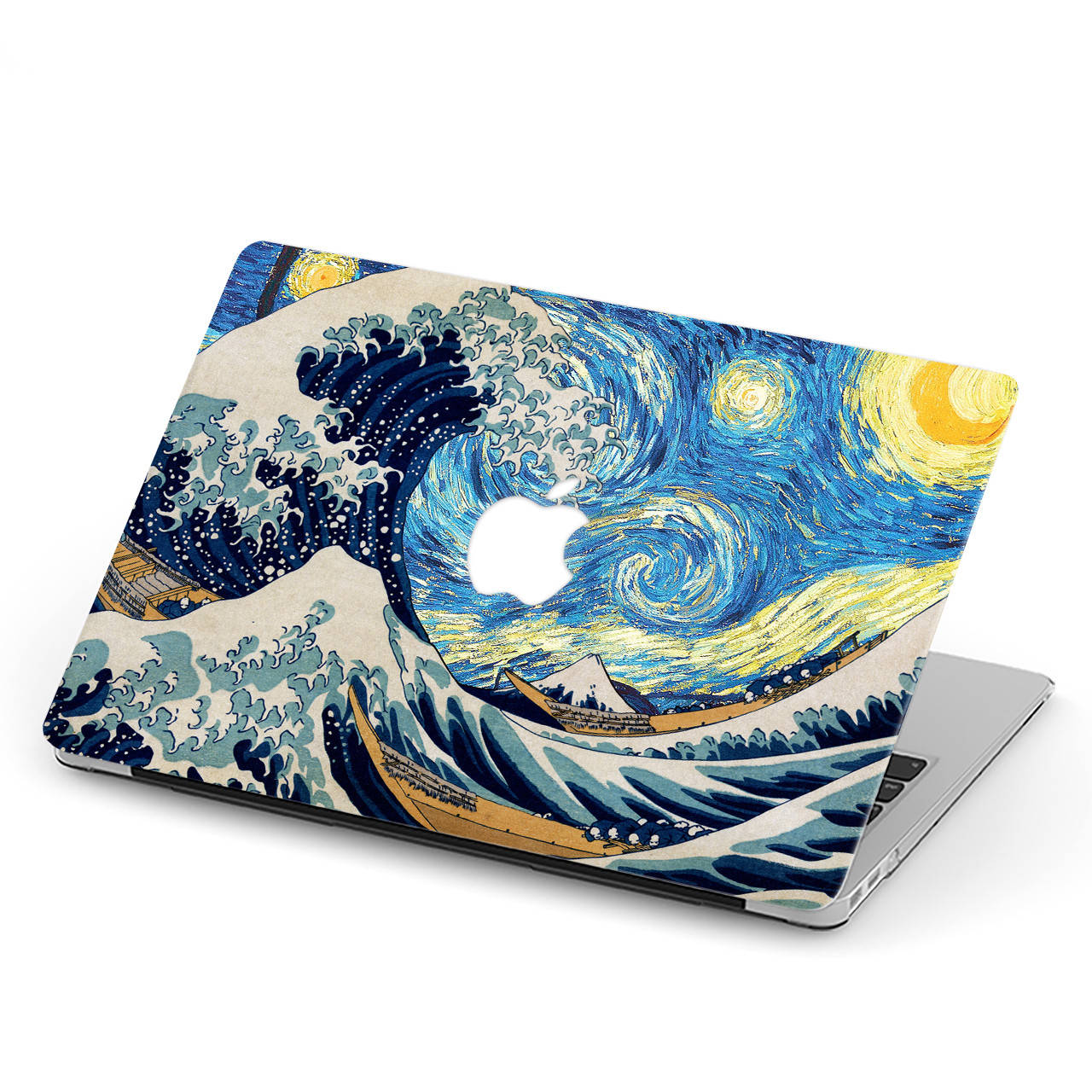 

Чехол пластиковый для Apple MacBook Pro / Air Нагасаки Велика Волна и Ван Гог Звездная Ночь (Nagasaki The MacBook Air 13 A1932 / A2179 / A2337