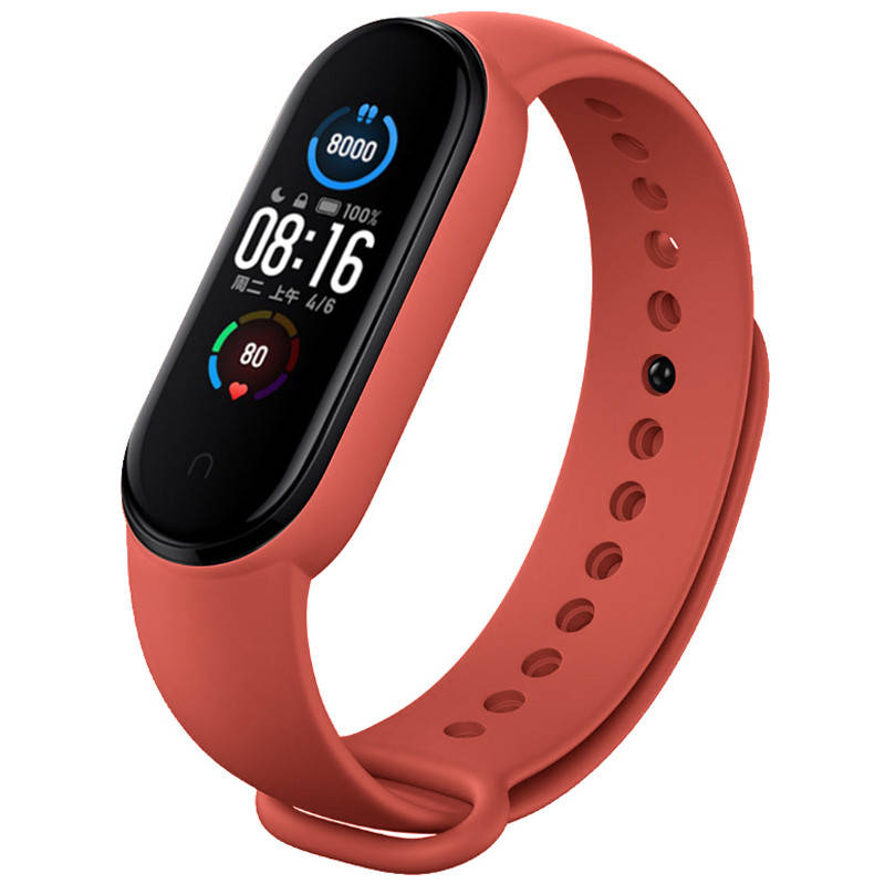

Mi band 5 6 ремешок ми бенд 6 5 силиконовый Темно-красный