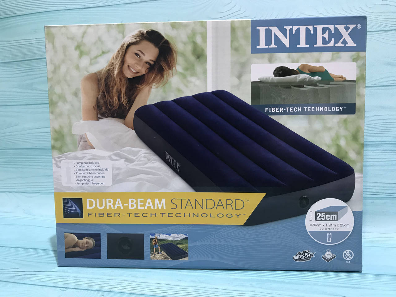 

Односпальный надувной матрас Intex 191x76x25 см (64756), Синий