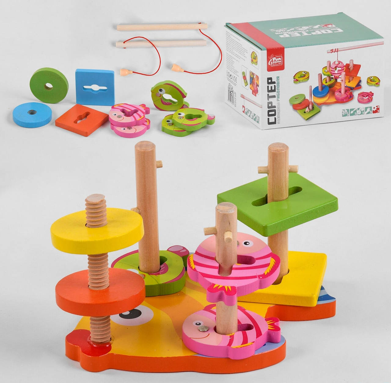 

Деревянная игрушка 61639 "Fun Game", магнитная рыбалка Монтессори