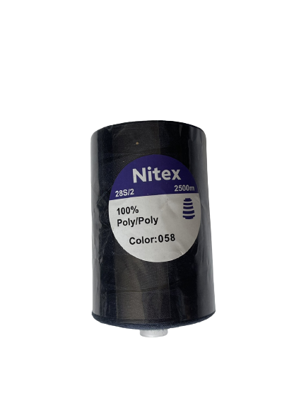 

Нитка армована 100% Poly Poly 28s/2 2500ярд NITEX S-058 темно синій