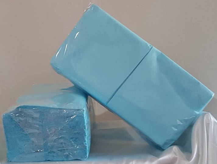 

САЛФЕТКИ 33Х33 - 200 ШТ 2 СЛОЯ ГОЛУБЫЕ