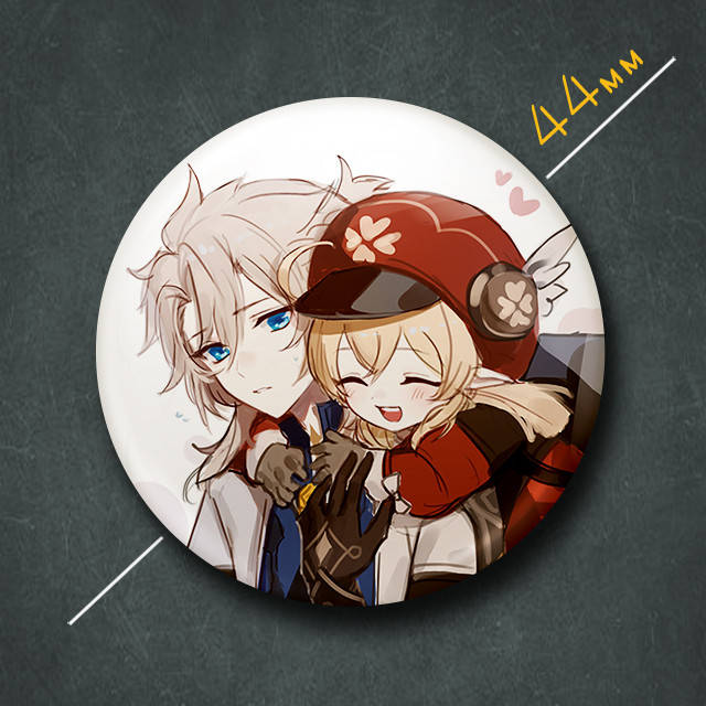 

"Альбедо и Кли (Геншин / Genshin)" значок круглый на булавке Ø44 мм