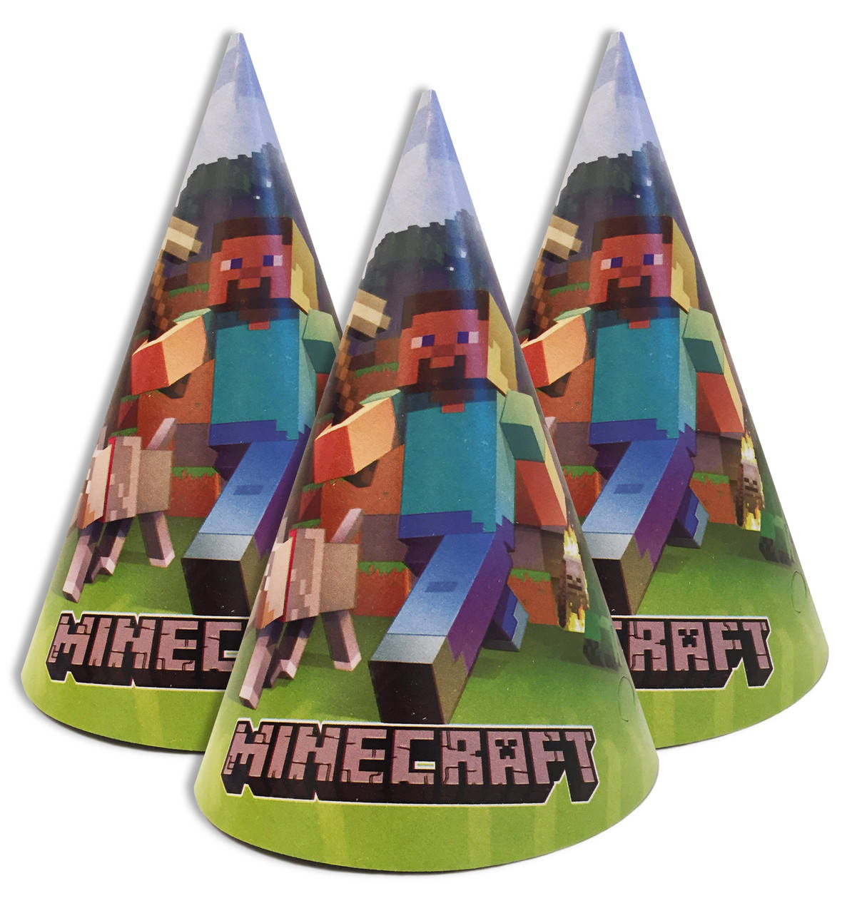 

Колпачки, колпаки праздничные, маленькие " Майнкрафт ", 20 шт/уп