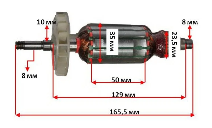 

Якорь на болгарку Интерскол УШМ-125/1000