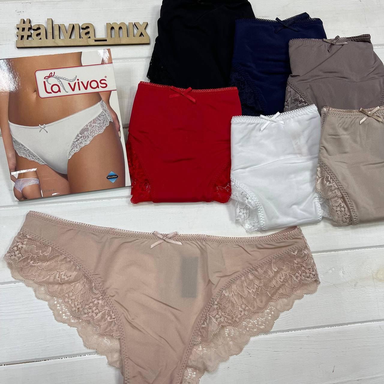 

Женские трусики американки La vivas микрофибра+крежево L, Розовая гортензия