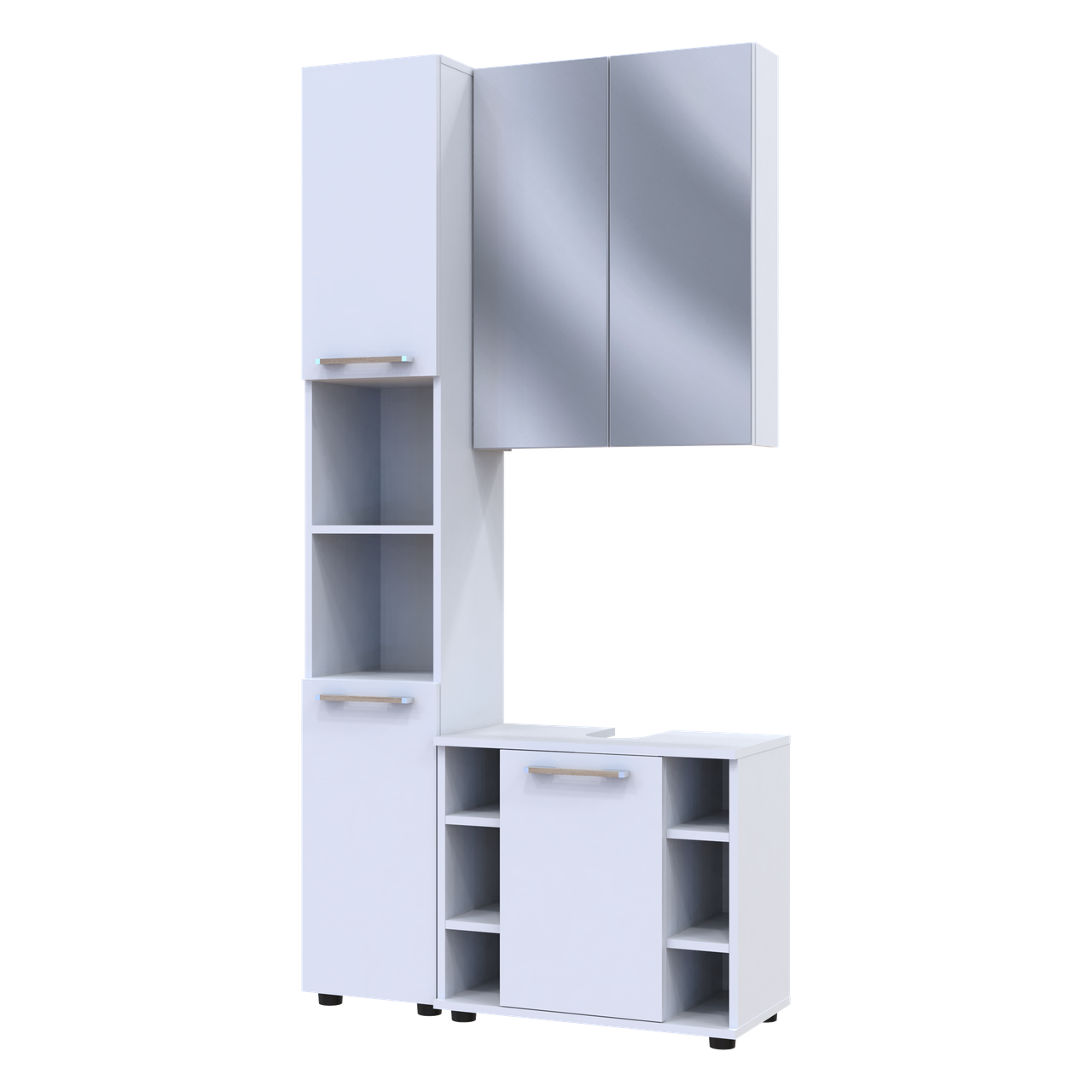 Комплект для ванної кімнати Doros Міра Білий ДСП 84х33х183.5 (41510133) 2