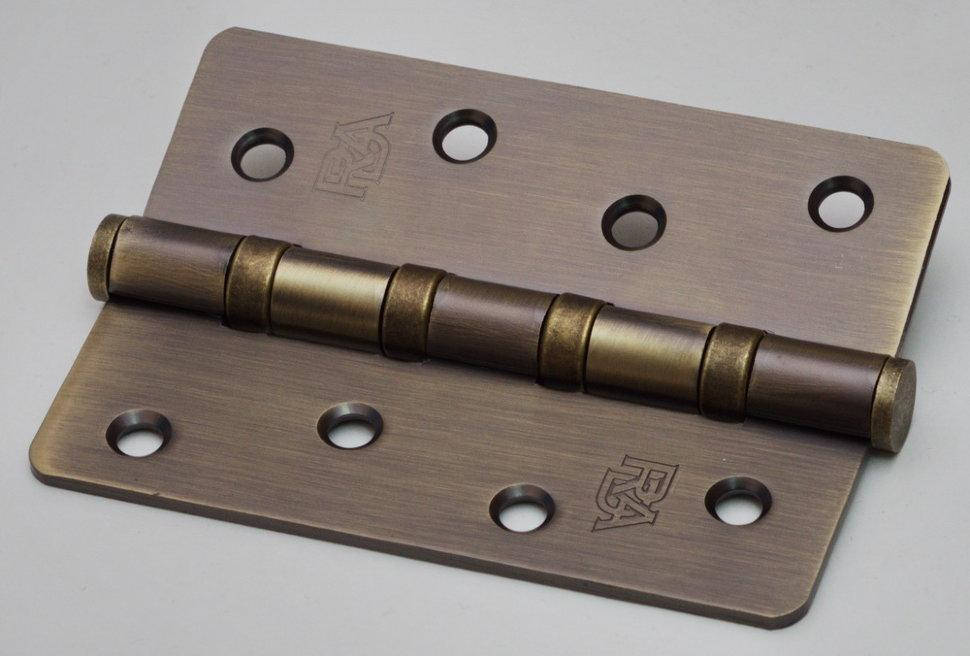 

Дверная карточная петля ( накладная ) RDA 100*3*2,5 (4 подш, сталь) R5 Античная латунь