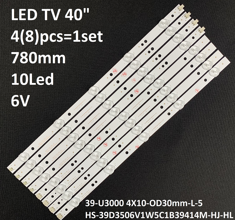

LED підсвітка TV 40" 780mm 6V 10-led LED-40D1070 SJ.BK.D4001001-2835AS-F 4pcs=1set