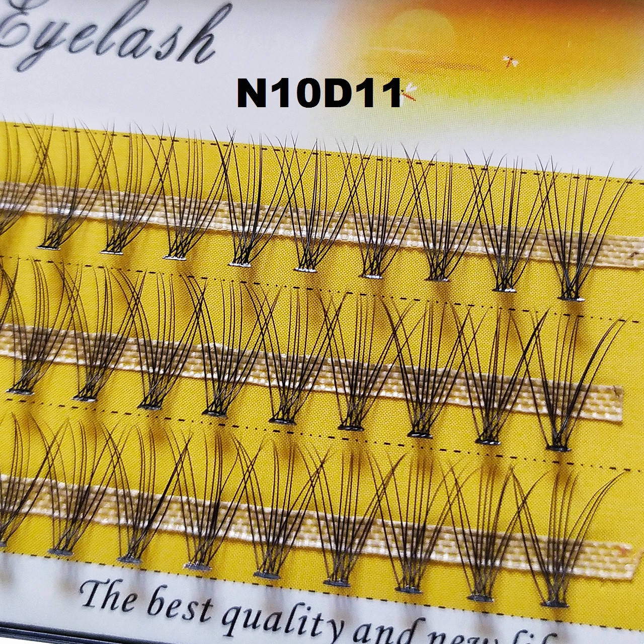 

Ресницы Nesura Eyelash 10D, 11 мм, изгиб D, 0,10, 60 пучков Несура ресницы пучки, пучками, Черный