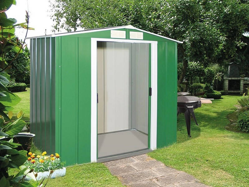 

Сарай металлический ECO 202x122x181 см зеленый с белым