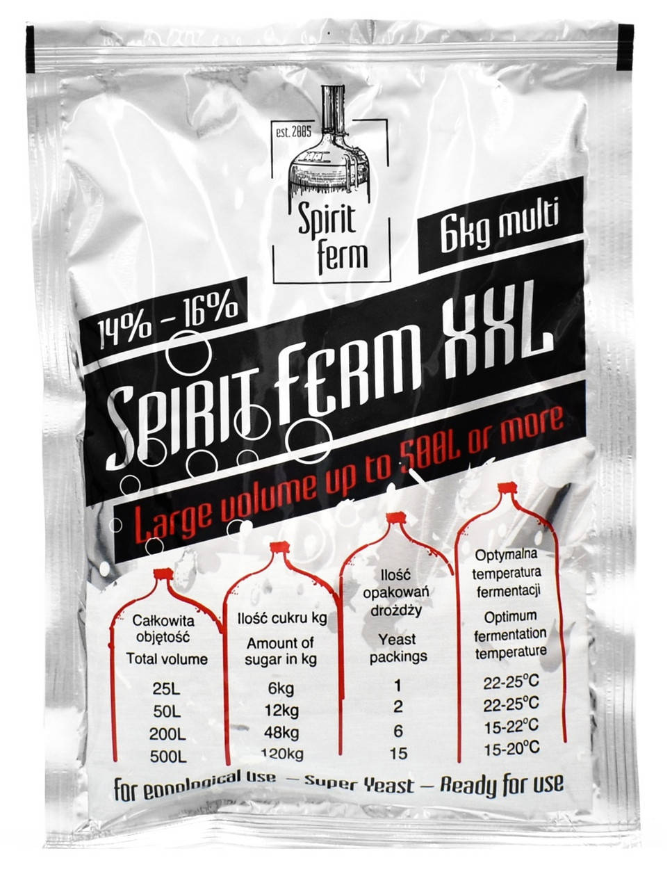 

Дрожжи Spirit Ferm XXL 6kg