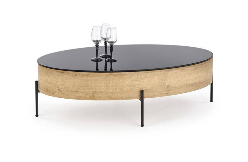 

Стол журнальный ZENGA черный/дуб 120X60х37 (Halmar)