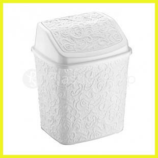 

Мусорное ведро Ажурное 6л с клапаном Белое, Белый