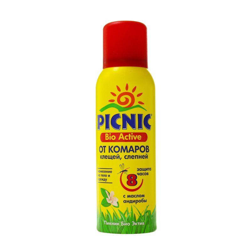 

Аэрозоль от комаров и клещей PICNIC Bio Aktive 125мл 8год